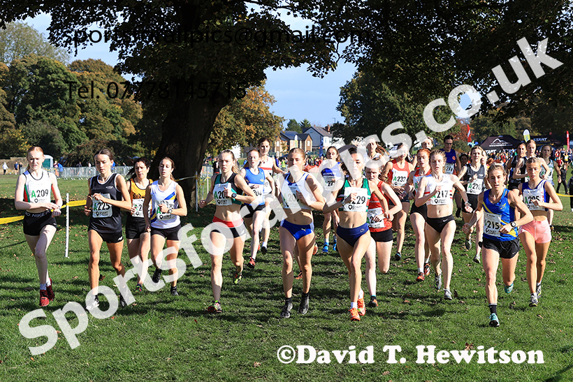 Senior women, 2024 Northern Cross Country Relays, Graves Park, Sheffield.   Photo: David T. Hewitson/Sports for All Pics